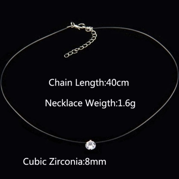 4 for $20 Cubic Zirconia Fish Line Necklace - Picture 5 of 7